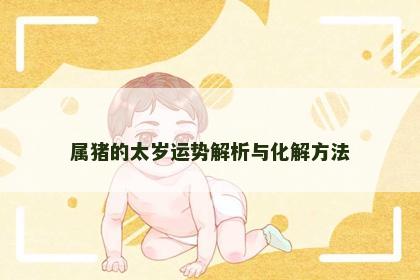 属猪的太岁运势解析与化解方法